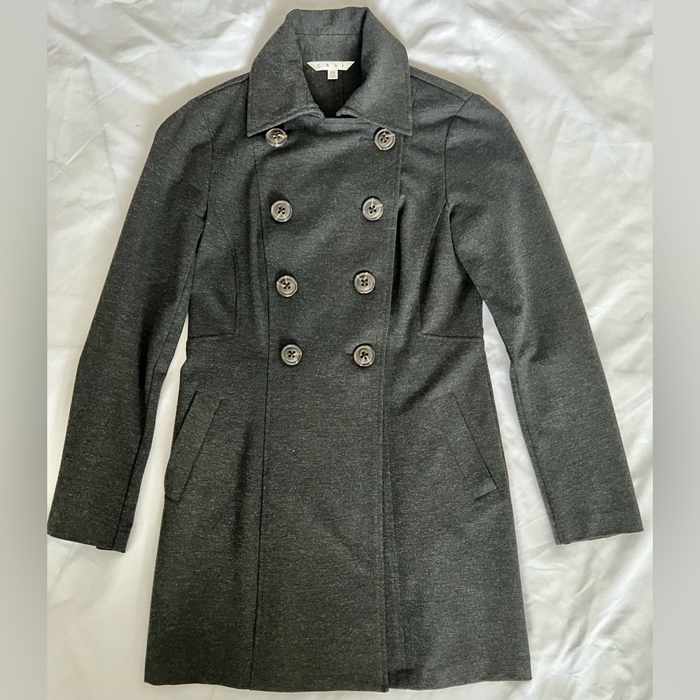 CAbi XS Peacoat, charcoal gray